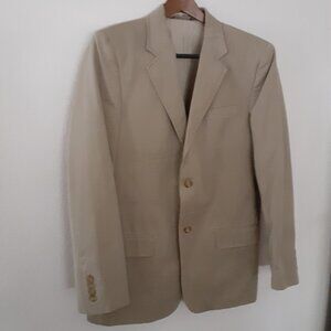 Khaki Tan 2-Button Jacket Blazer Sport-Coat * EUC * 40R * Merona * Fully Lined